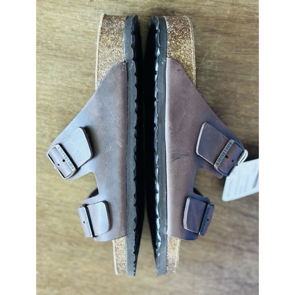 Men’s Size 9 Birkenstock Arizona Soft Footbed Habana Oiled Leather 0452761 NIB - Picture 4 of 8